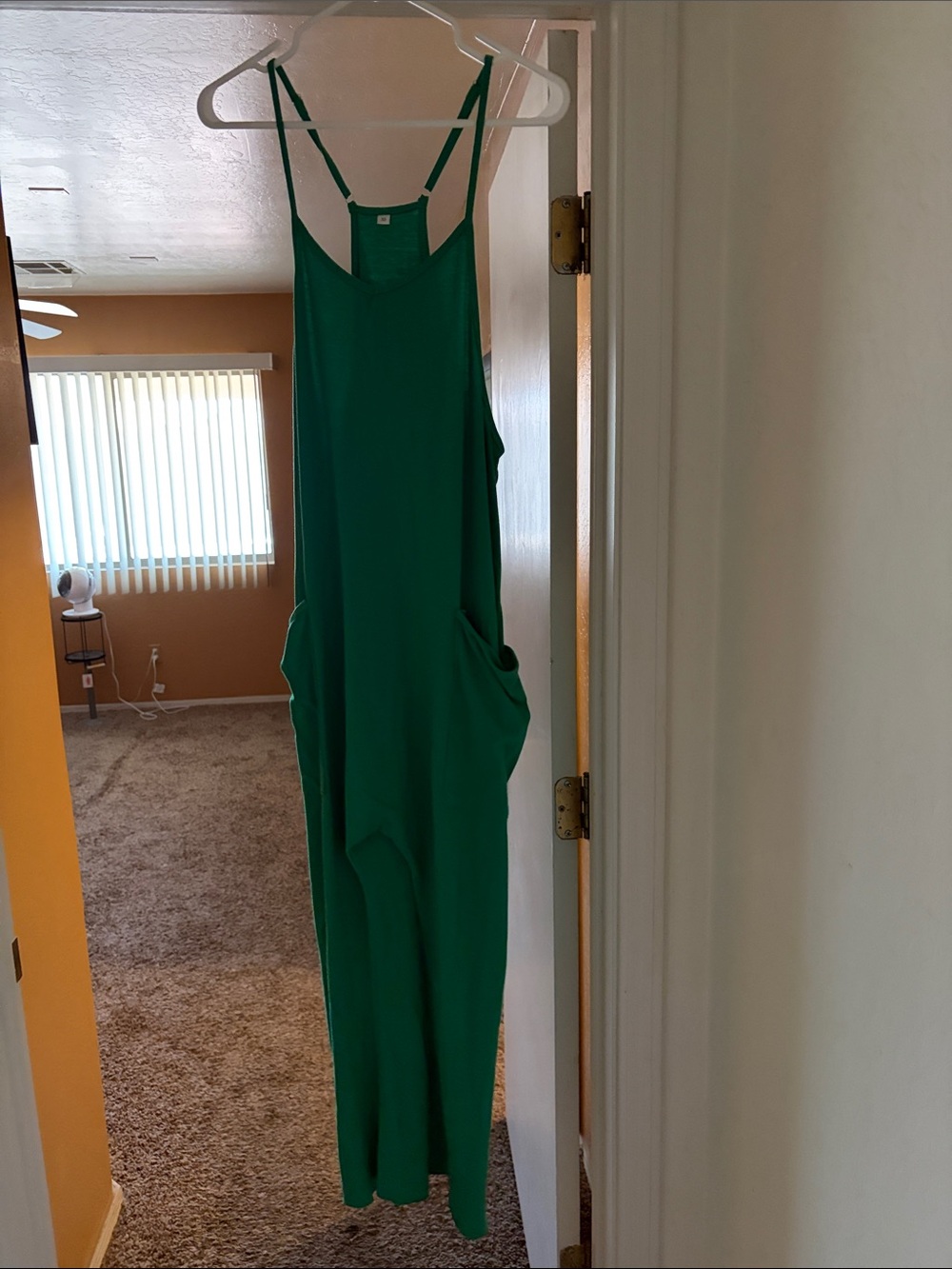Amazon Green Sleeveless Maxi Jumpsuit with Adjustable Straps